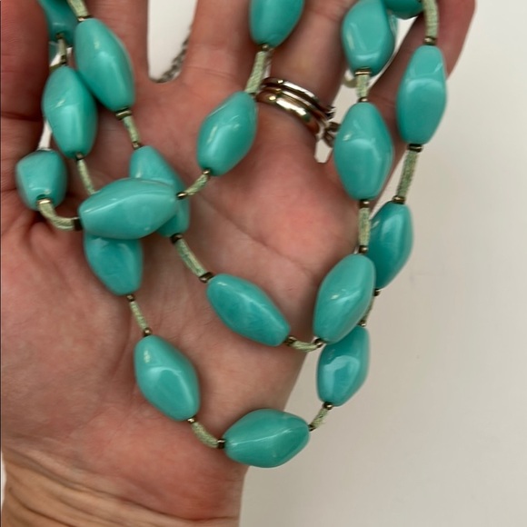 Turquoise acrylic Beaded Necklace - Picture 3 of 4